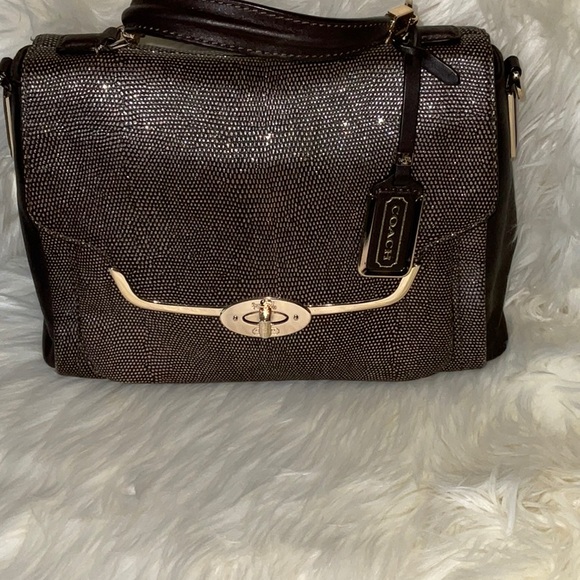 Coach Madison Sadie Flap Leather Satchel Bag Purse - Picture 7 of 16